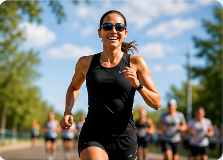 Runner at an outdoor sports event